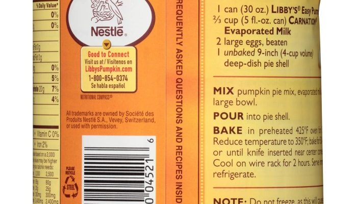 Libby Pumpkin Pie Recipe Nutrition Facts