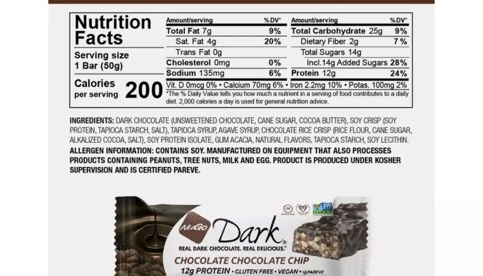 Nugo Protein Bars Nutrition Facts