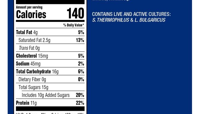 Oikos Vanilla Nutrition Facts