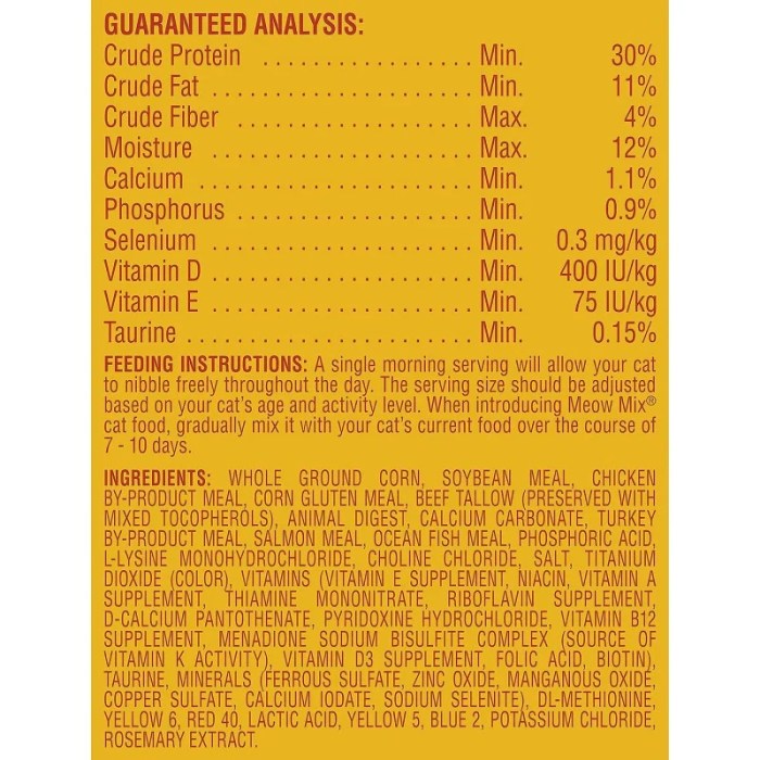 Meow mix nutrition facts