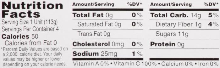 Tree top applesauce nutrition facts